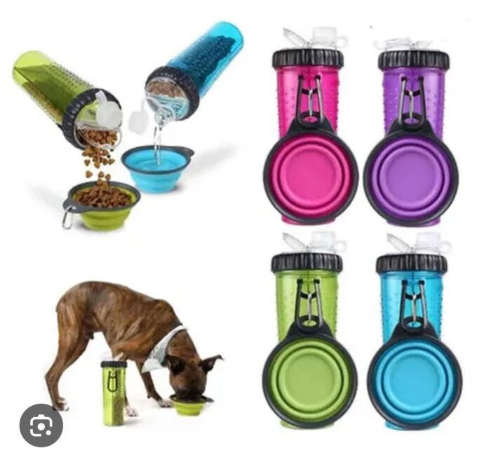 Porta Comida Mascotas 2 En 1